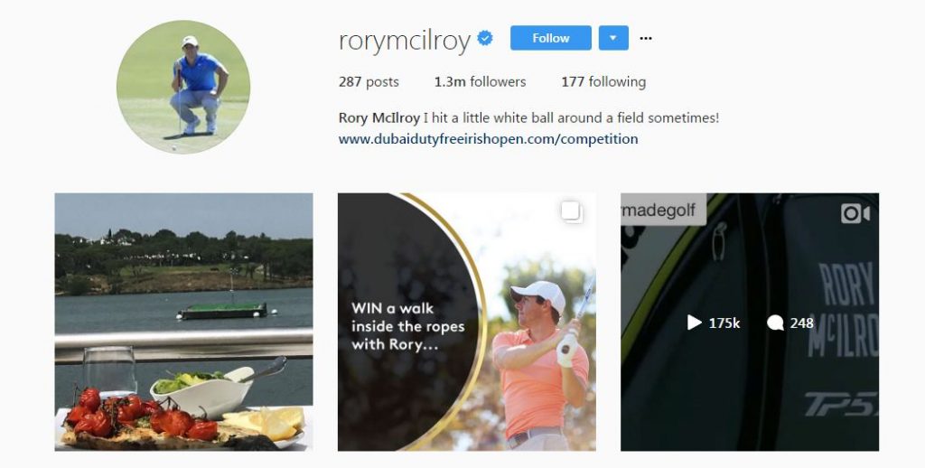 Instagram Influencer Rorymcilroy